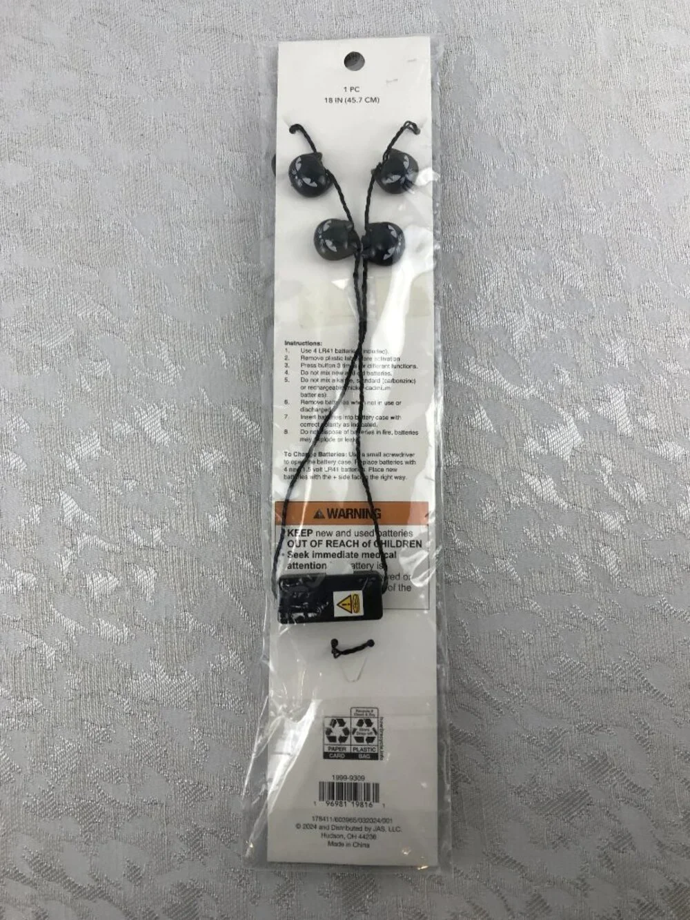 Halloween Purr-fectly Spooky Black Cat Headband & 18” Light-Up Cat Necklace NWT